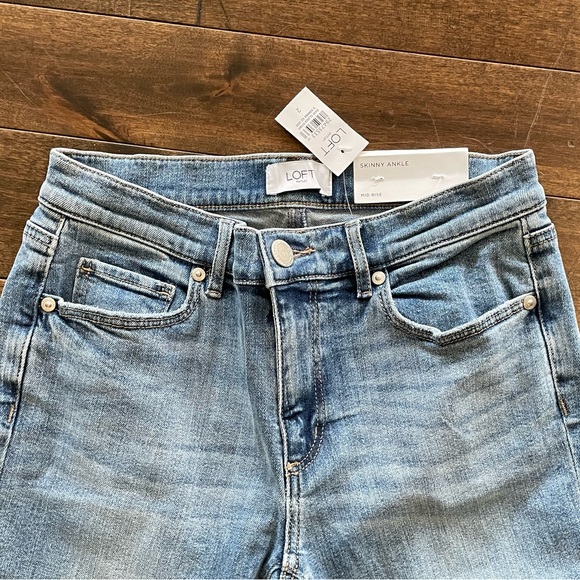 NWT Loft Outlet skinny ankle blue jeans size 2 - Picture 2 of 7